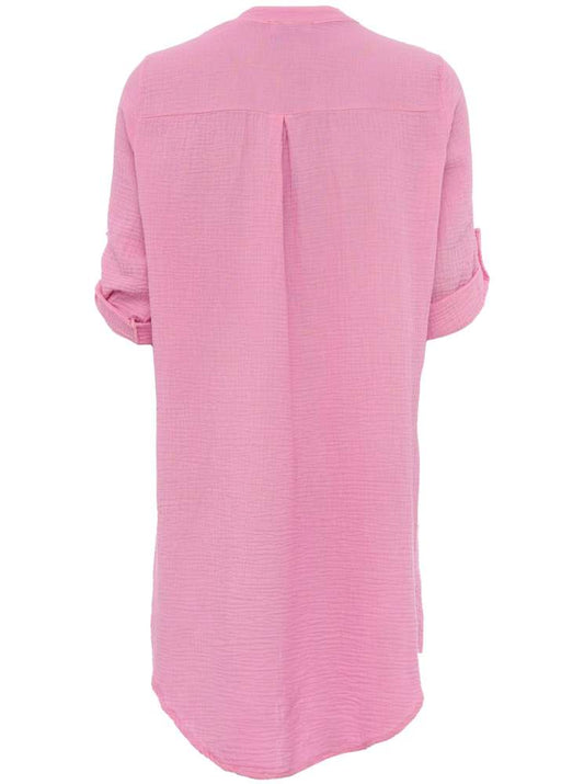 💕 Zwillingsherz Tunika Bluse Musselin "Rom" Rosa