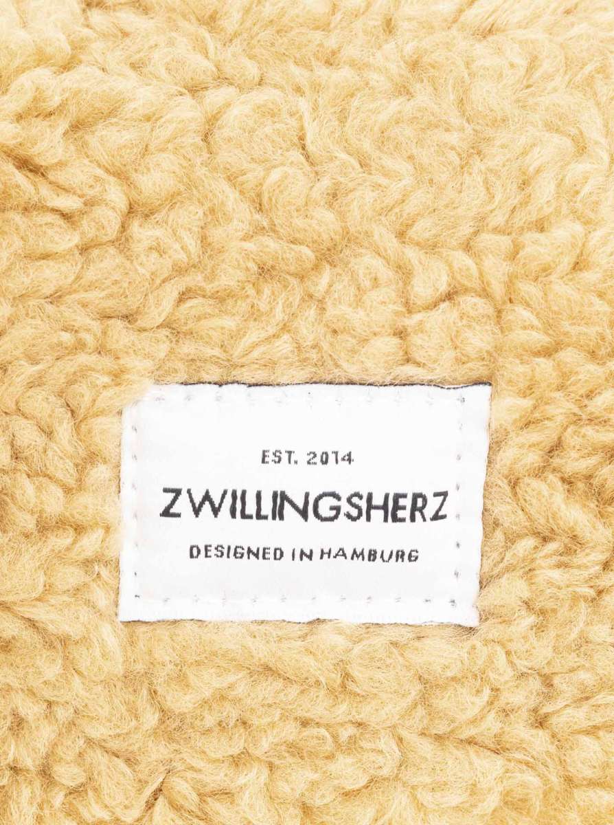 💕 Zwillingsherz Kosmetiktasche "Teddy Plüsch" Pouch Beige