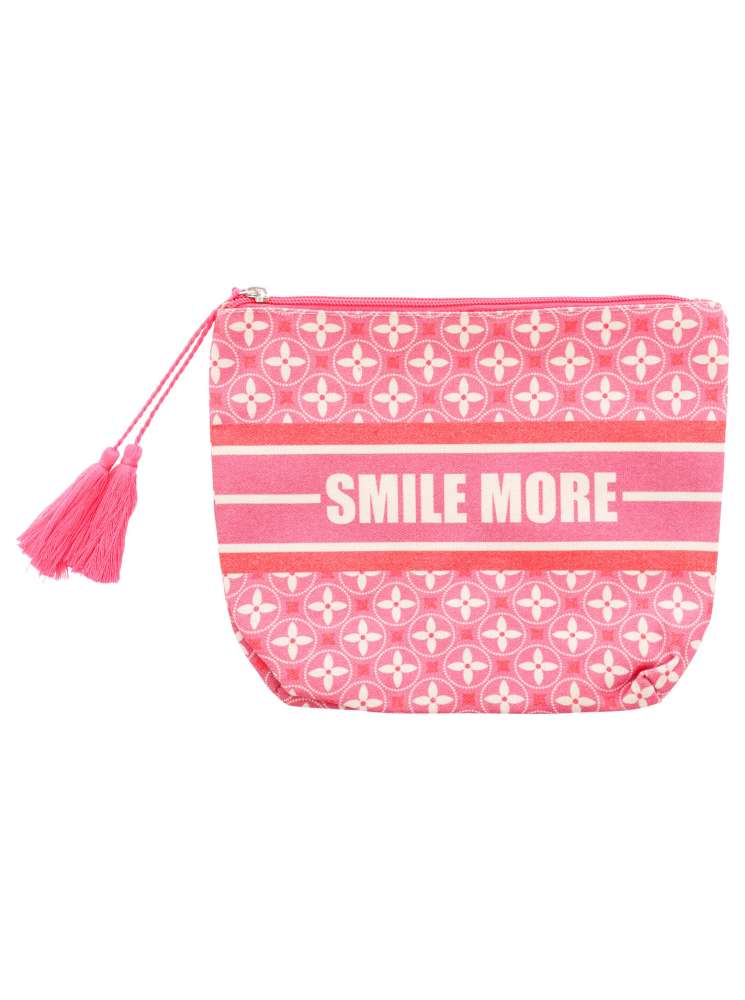 💕 Zwillingsherz Kosmetiktasche "Smile More" Pouch Pink