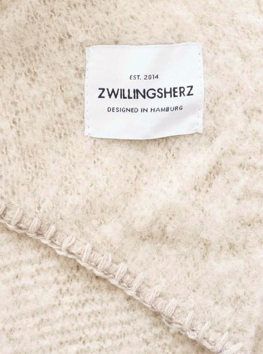 💕 Zwillingsherz Schal Kuschelschal "Uni & Stitch" Beige