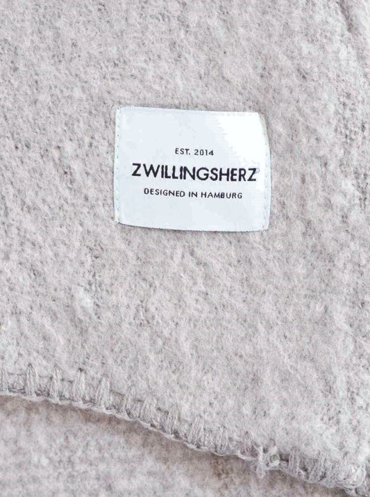 💕 Zwillingsherz Schal Kuschelschal "Uni & Stitch" Grau