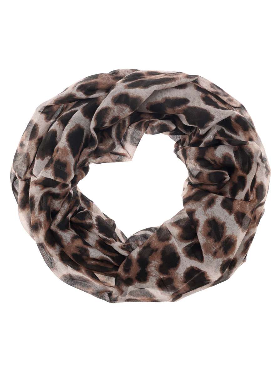 Loop Schal Tuch "Leo" Baumwolle Seide Beige