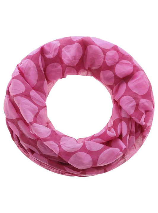 Loop Schal Tuch "Punkte" Baumwolle Seide Pink