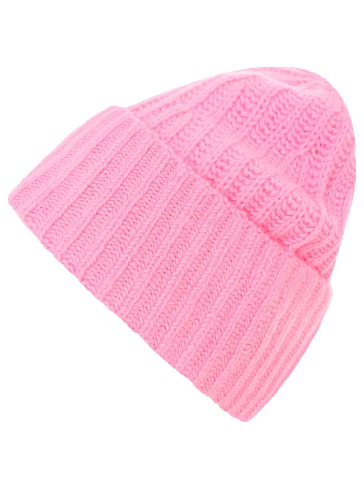💕 Zwillingsherz Mütze Ribbon Beanie Herren 100% Cashmere "Luxus" Bubblegum