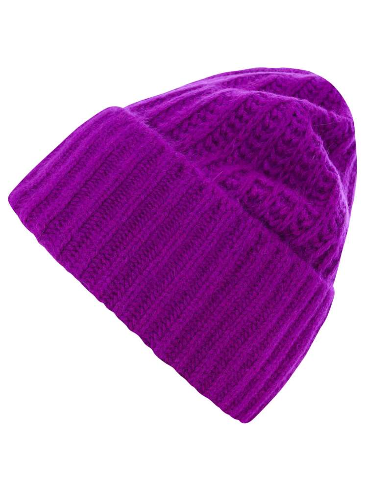 💕 Zwillingsherz Mütze Ribbon Beanie Herren 100% Cashmere "Luxus" Mittellila