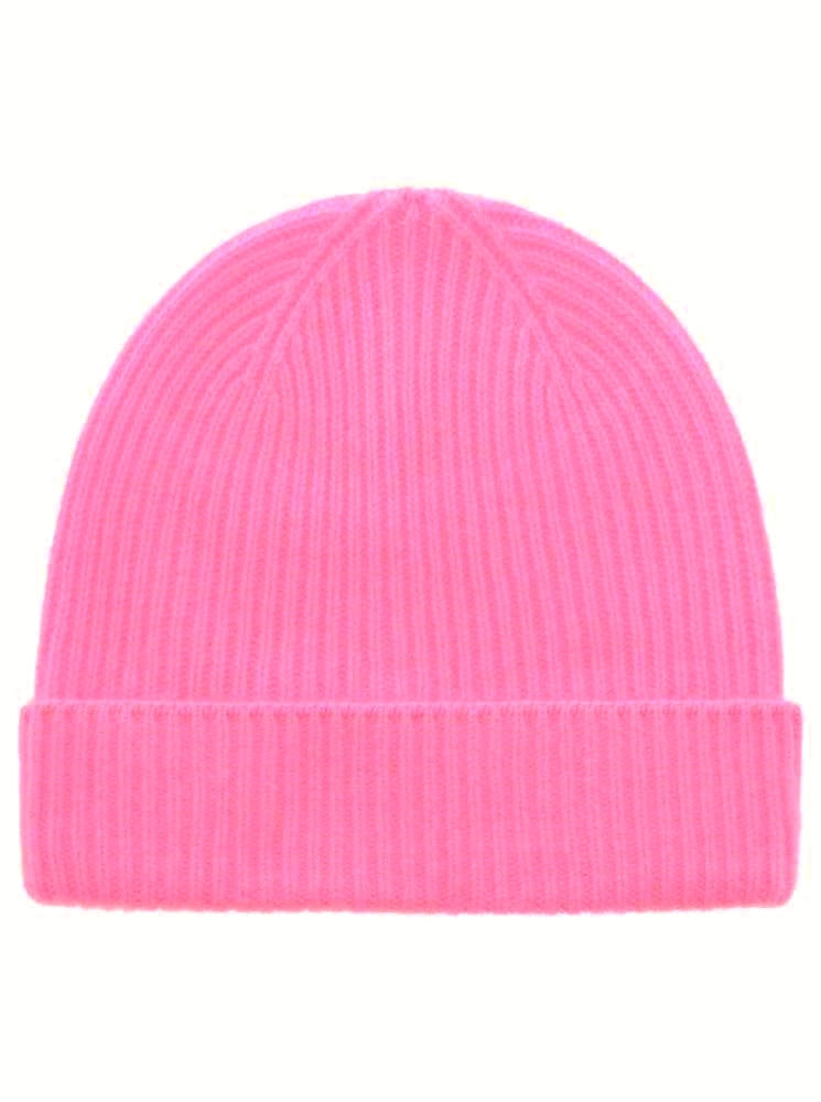 💕 Zwillingsherz Mütze "Ribbon Pattern" 100 % Kaschmir Bubblegum