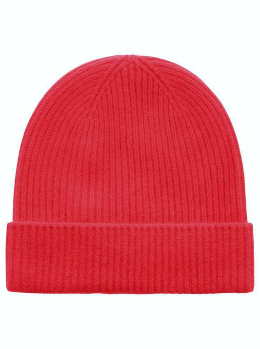 💕 Zwillingsherz Herren-Mütze "Ribbon Pattern" 100 % Kaschmir Rot