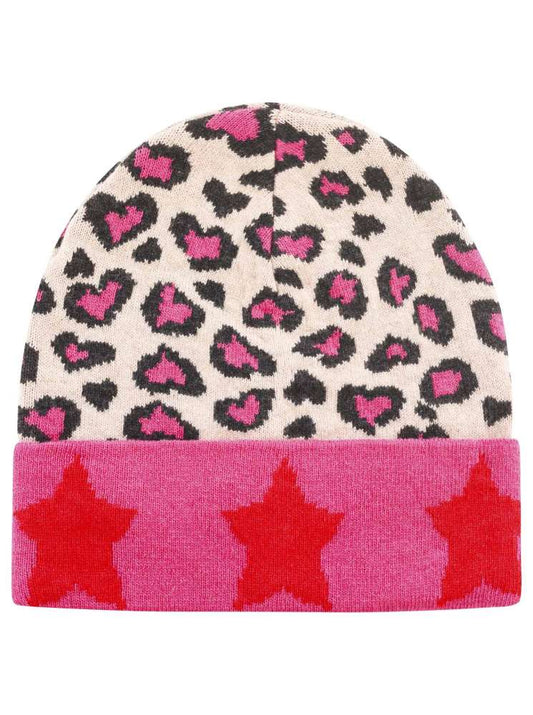 💕 Zwillingsherz Mütze "Leo Stern" Beige Pink