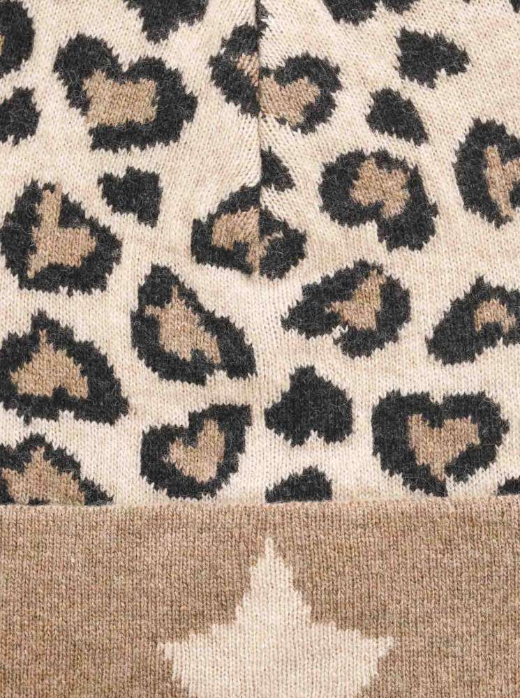 💕 Zwillingsherz Mütze "Leo Stern" Beige