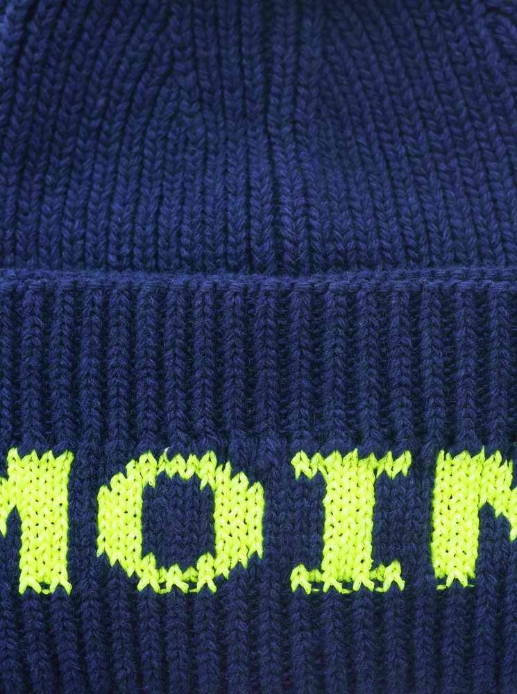 💕 Zwillingsherz Mütze "Neon Moin" Wolle Navy