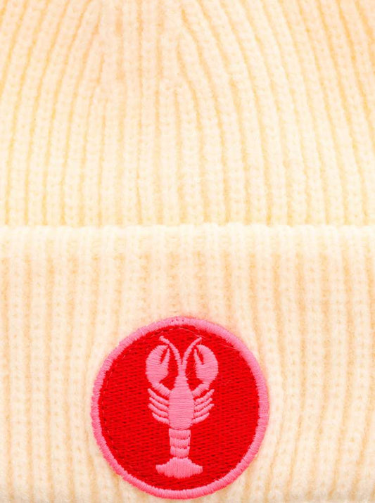 💕 Zwillingsherz Mütze "Lobster" Blogger Beanie Wolle Creme