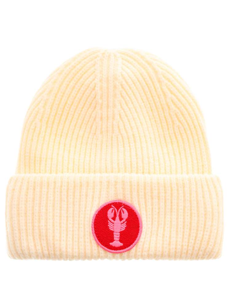 💕 Zwillingsherz Mütze "Lobster" Blogger Beanie Wolle Creme