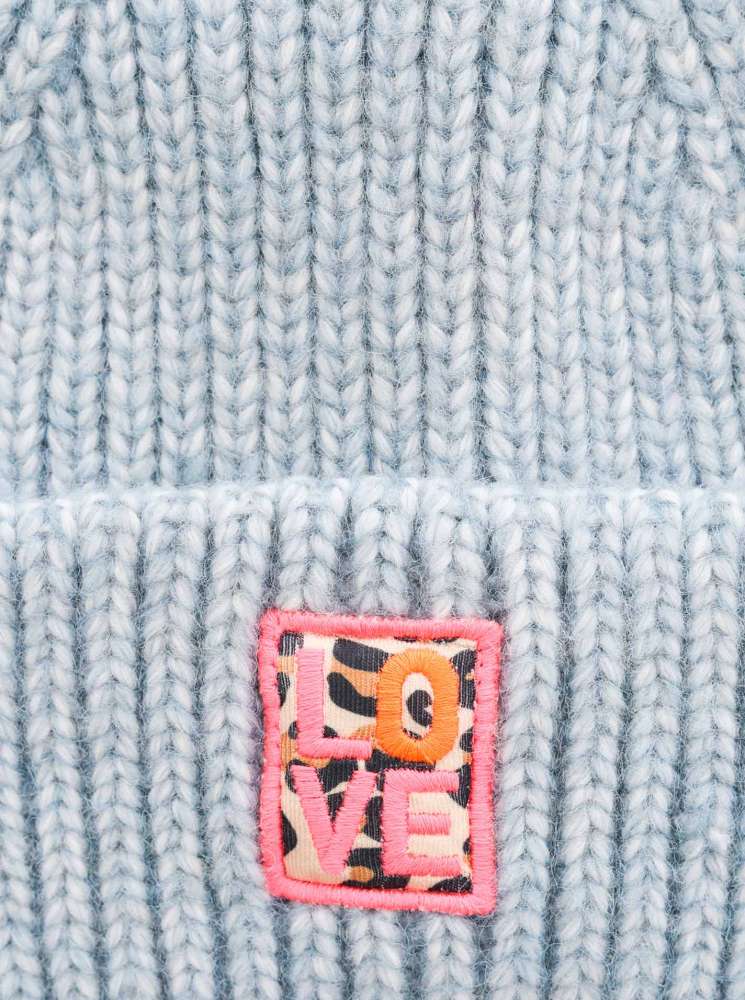 💕 Zwillingsherz Mütze "Leo & Love" Hellblau