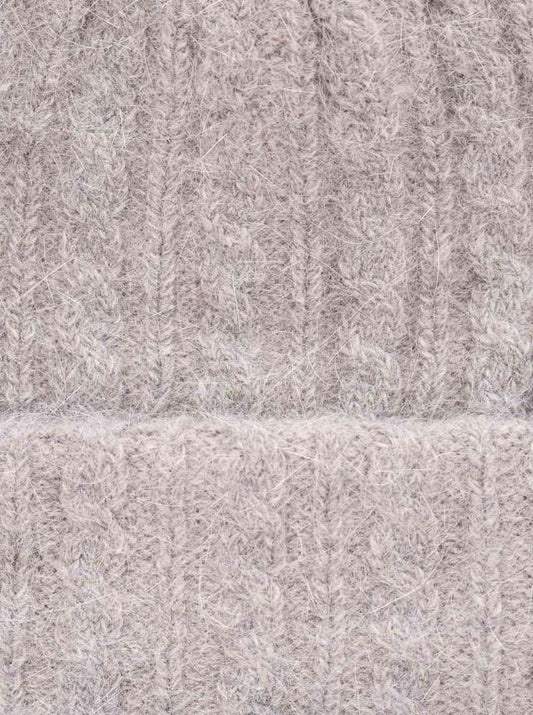 💕 Zwillingsherz Mütze "Soft Zopfstrick" Grau