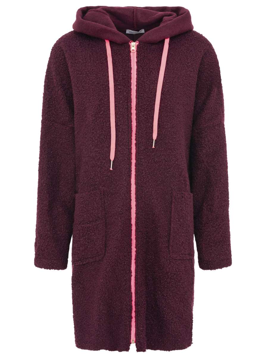 đź’• Zwillingsherz Oversize Teddy Mantel "Neon" Bordaux