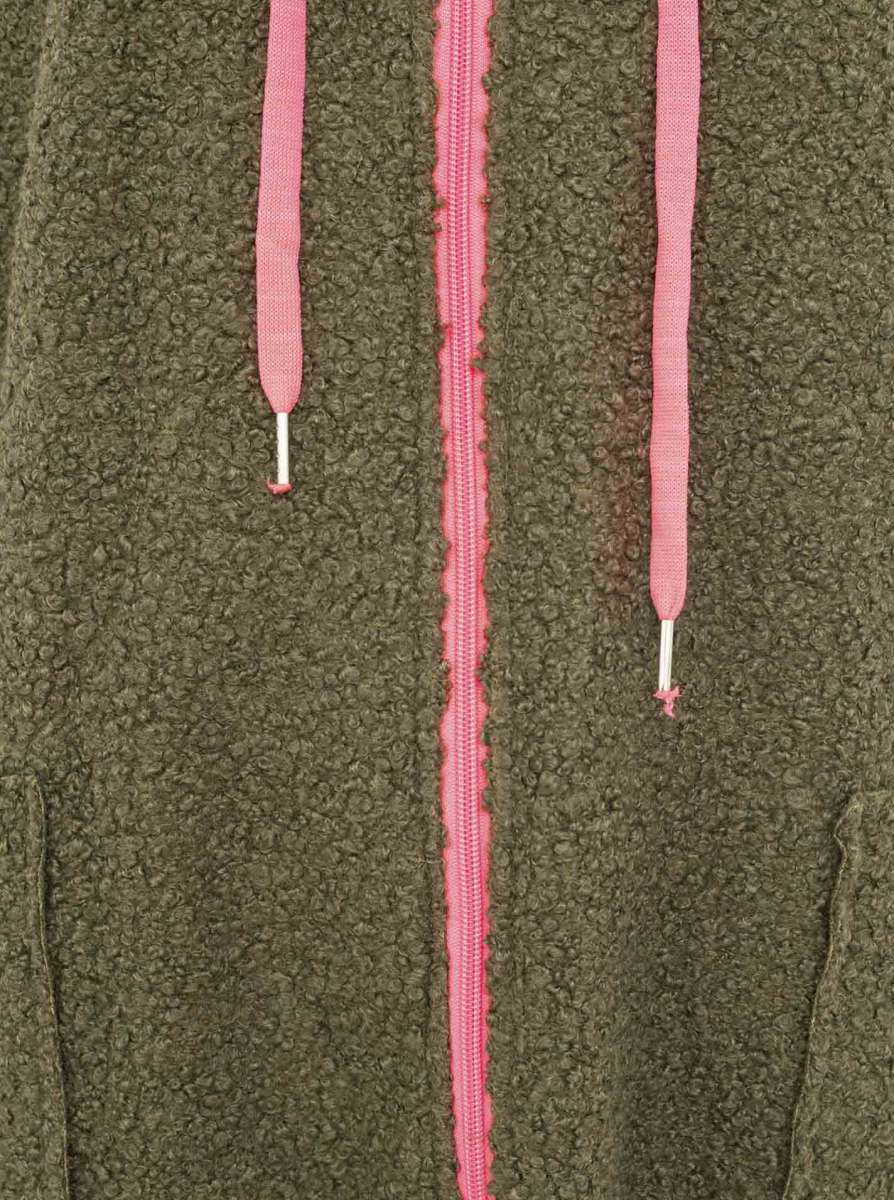 đź’• Zwillingsherz Oversize Teddy Mantel "Neon" Khaki