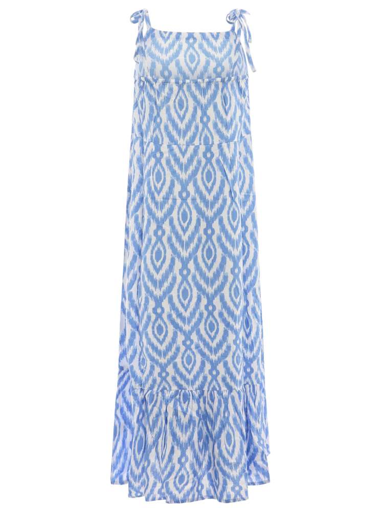 💕 Zwillingsherz Kleid Maxikleid "Aquarell Bögen" Off Shoulder Blau