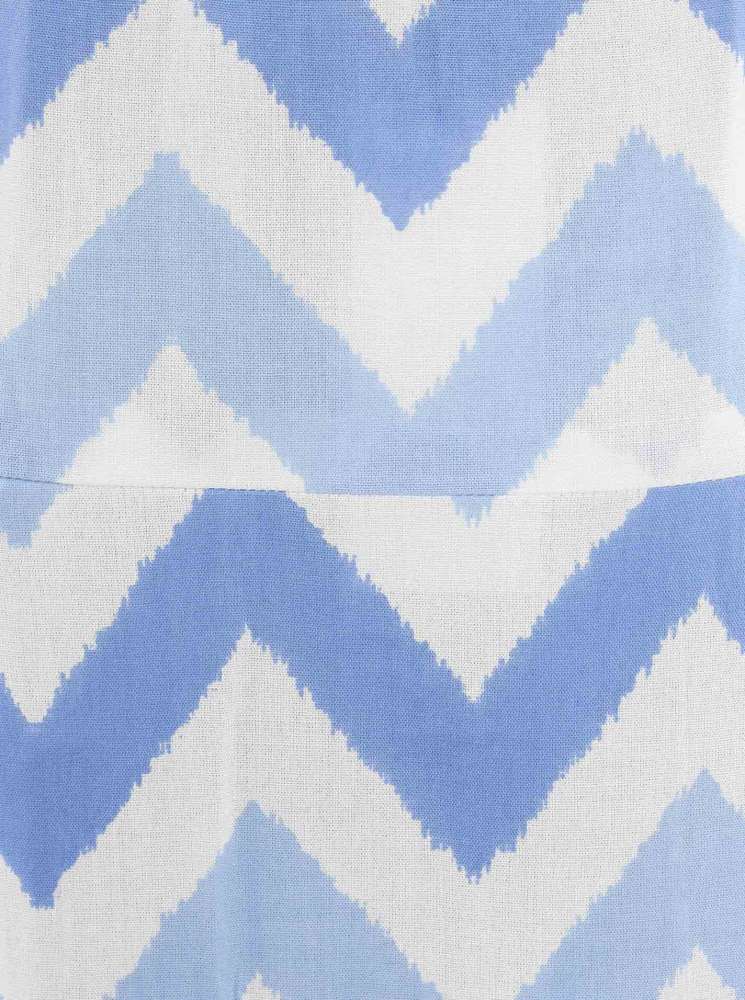 đź’• Zwillingsherz Kleid Maxikleid "Zick Zack" Off Shoulder Blau