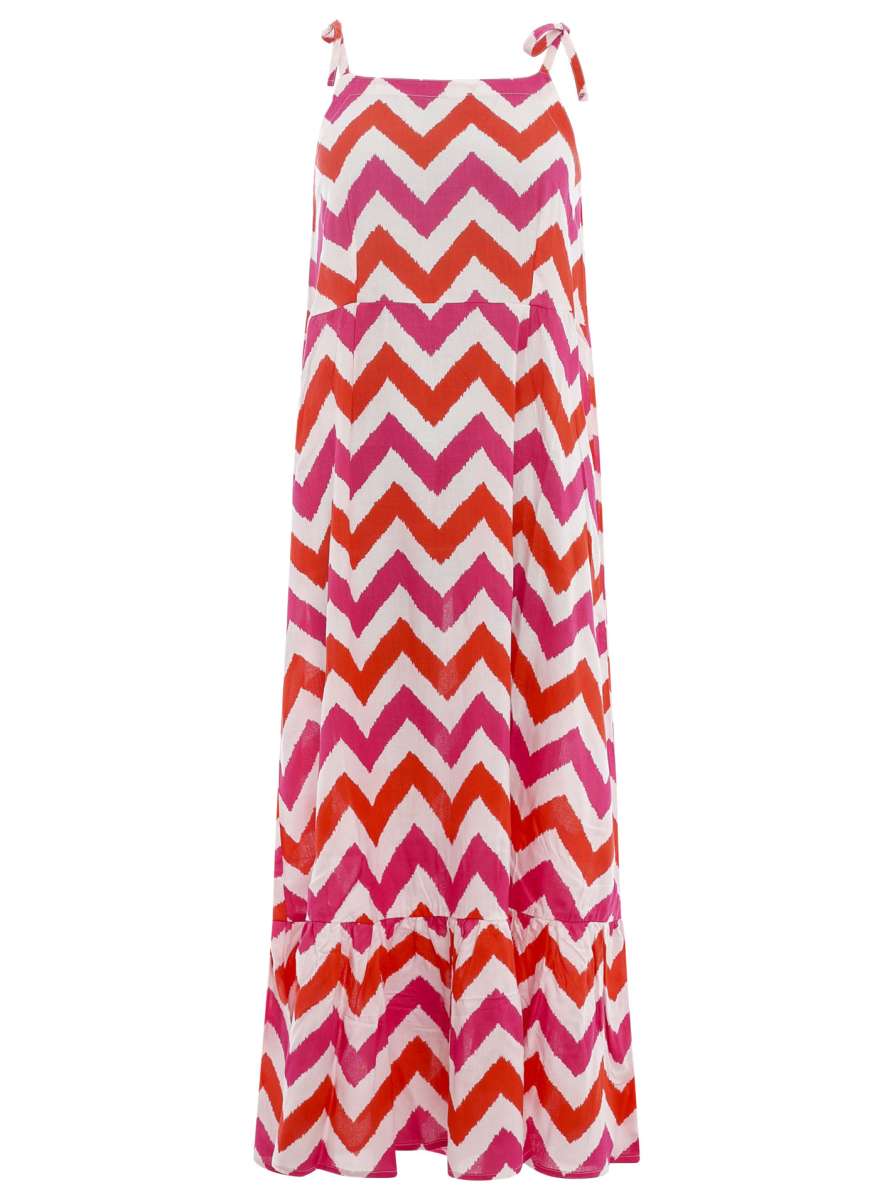 đź’• Zwillingsherz Kleid Maxikleid "Zick Zack" Off Shoulder Pink