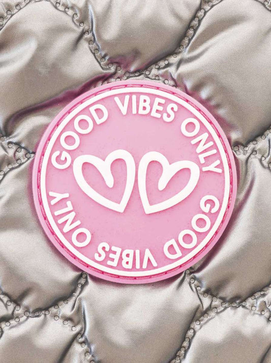 💕 Zwillingsherz Minibörse "Metallic & Patch" Geldbörse Portemonnaie Grau