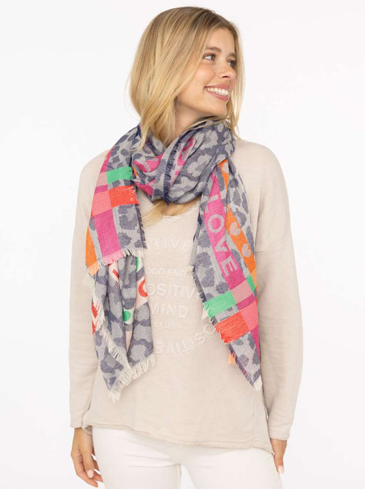 💕 Zwillingsherz Schal "Wild Love" Baumwolle Blau