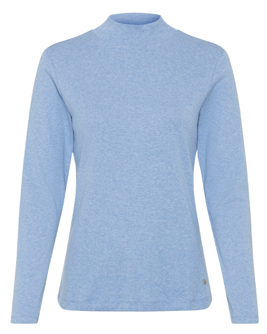 Olsen Shirt Stehkragen Edda Langarm 11104708 Sterling Blue Melange
