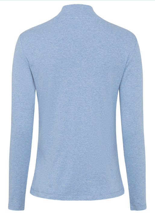 Olsen Shirt Stehkragen Edda Langarm 11104708 Sterling Blue Melange