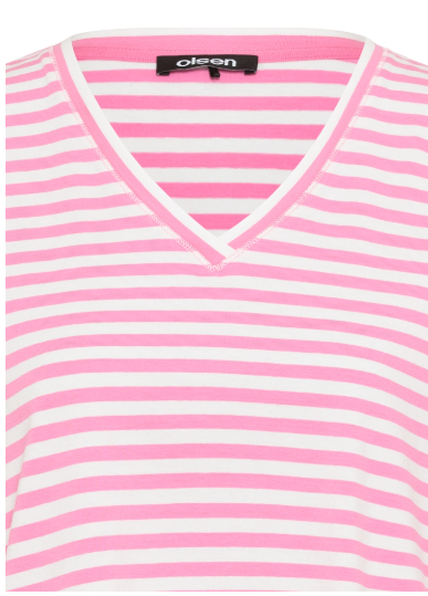 Olsen Shirt Hannah 3/4 Arm Streifen Candy Pink 11105079