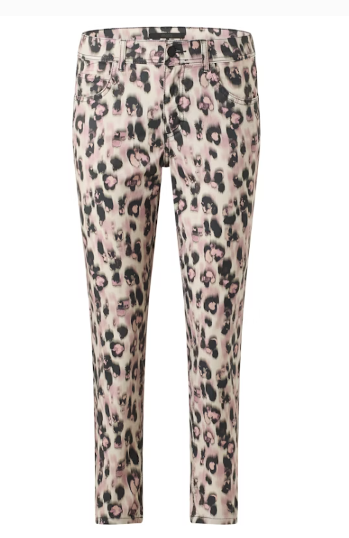 Angels Jeans Ornella mit Leo Print 5 Pocket verkürzt Antique Rose