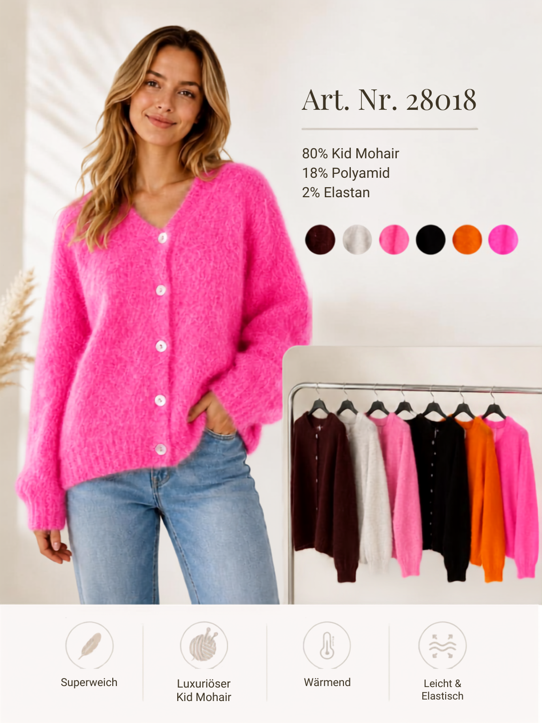 Flair Cardigan Baby Mohair Classic