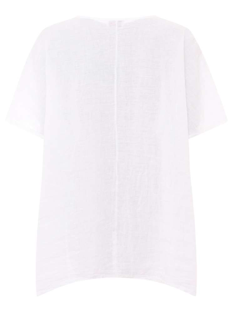 💕 Zwillingsherz Bluse "Cosy" Leinenbluse Poncho-Bluse 100 % Leinen Weiß