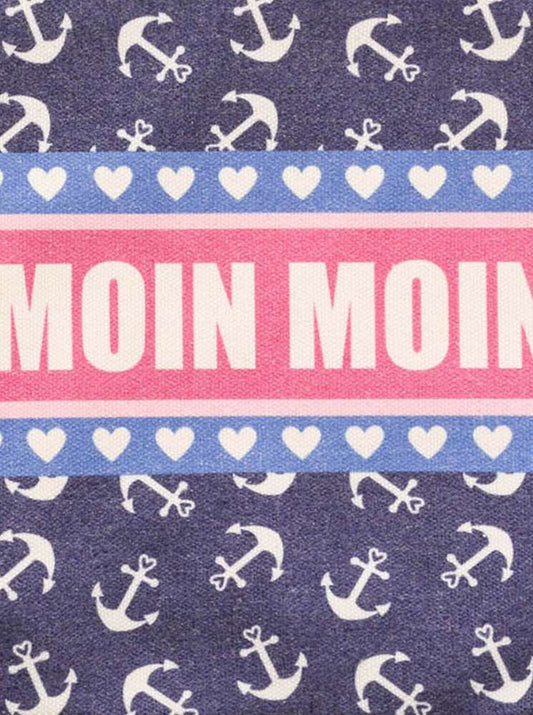 💕 Zwillingsherz Tasche Shopper "Moin Moin" Baumwolle Digital Print Blau