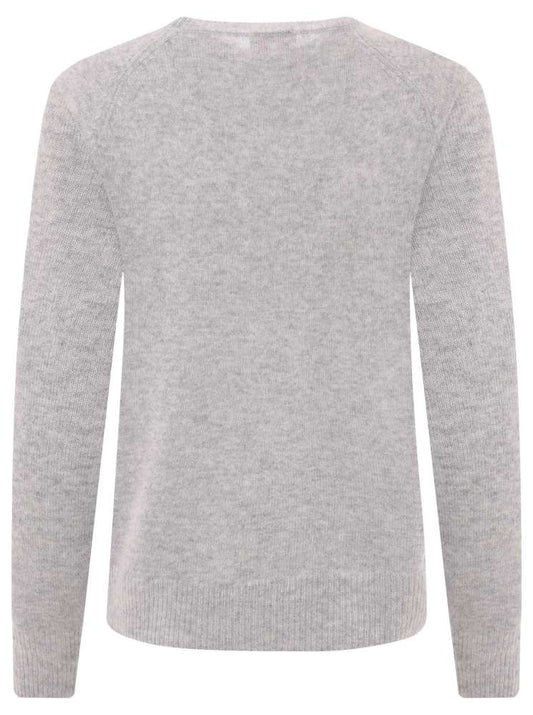 💕 Zwillingsherz Pullover Pulli "Blogger & Uni" Rundhalspullover 100 % Kaschmir Cashmere Hellgrau
