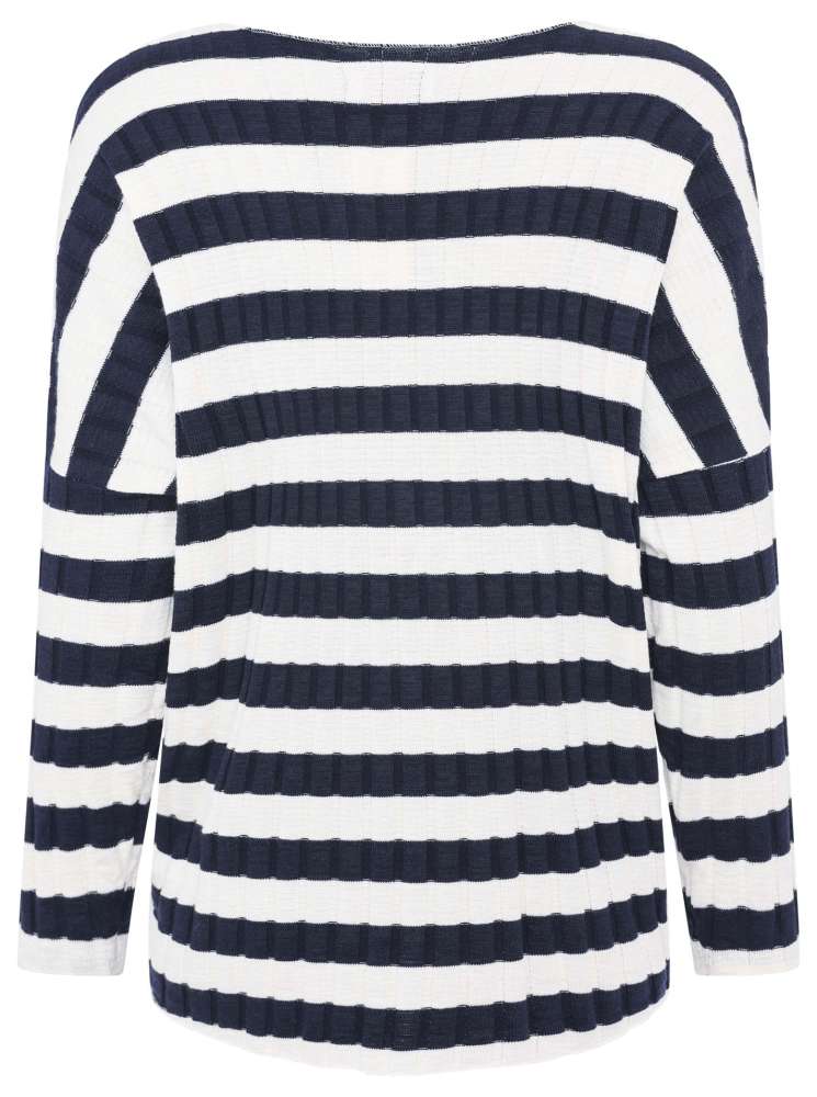 💕 Zwillingsherz Pulli "Streifen & Stretch" Viskose Navy