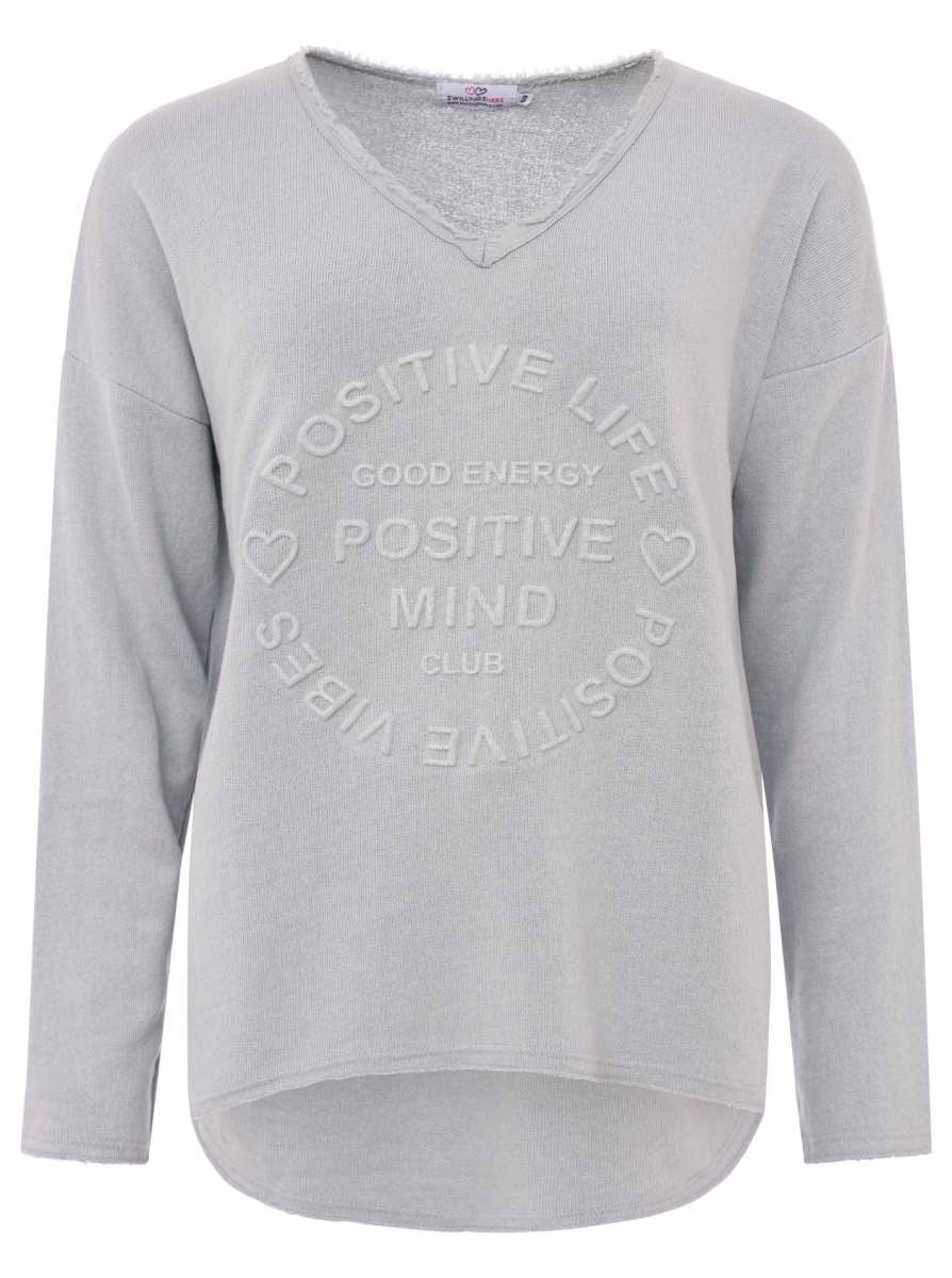 đź’• Zwillingsherz Pullover Pulli "Elisabeth" Baumwolle Hellgrau