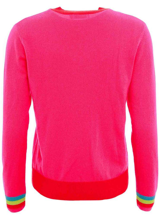 💕 Zwillingsherz Pullover "Gisella" Wolle Kaschmir Neonpink