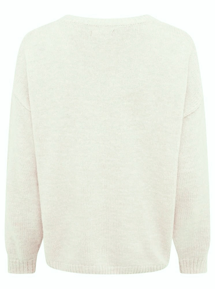💕 Zwillingsherz Oversized Strick Pullover "Berlin" Creme