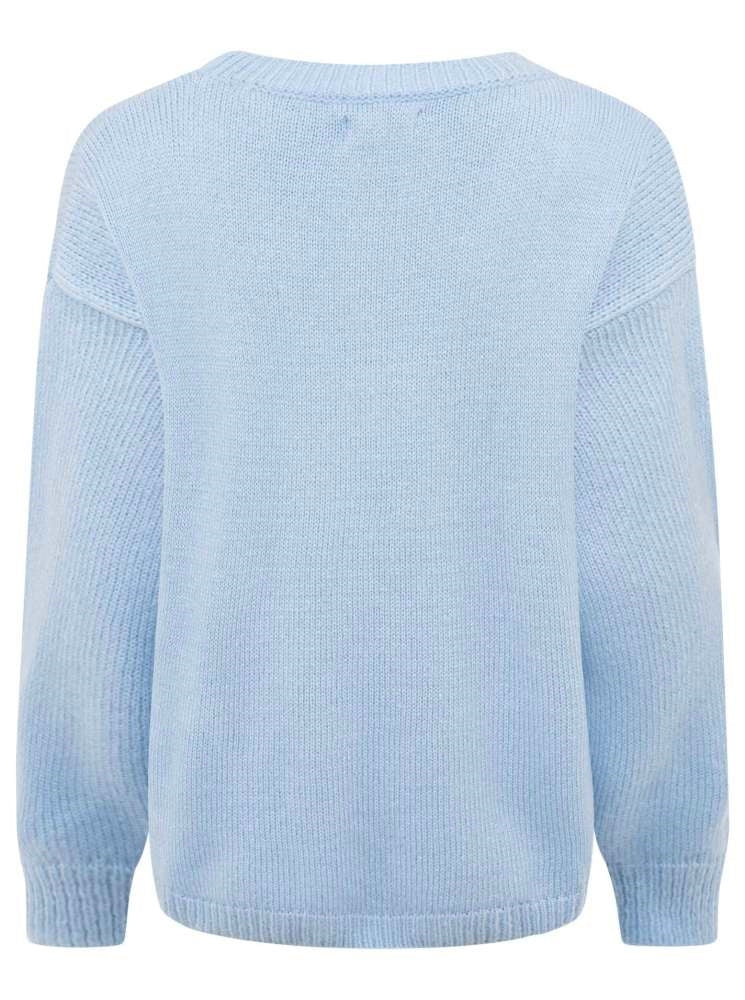 💕 Zwillingsherz Oversized Strick Pullover "Berlin" Hellblau