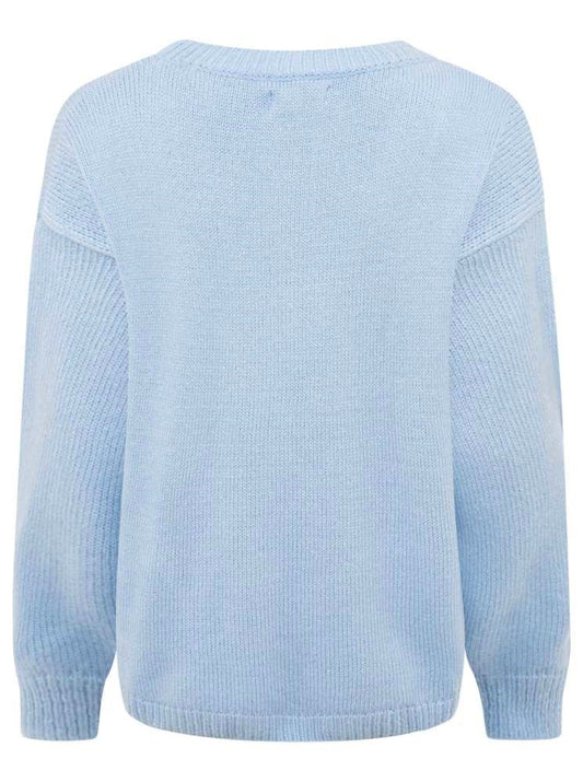 💕 Zwillingsherz Oversized Strick Pullover "Berlin" Hellblau