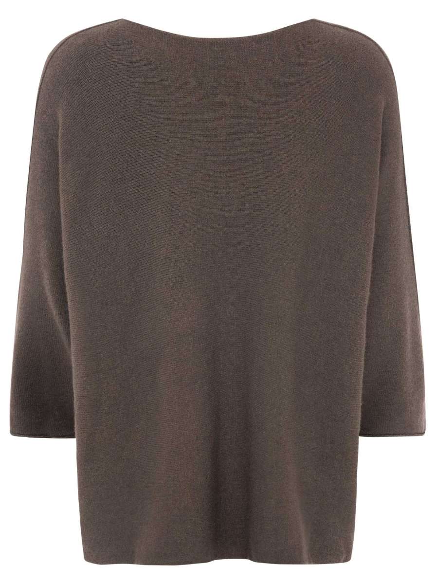 đź’• Zwillingsherz V-Neck Pullover "Uni" Braun