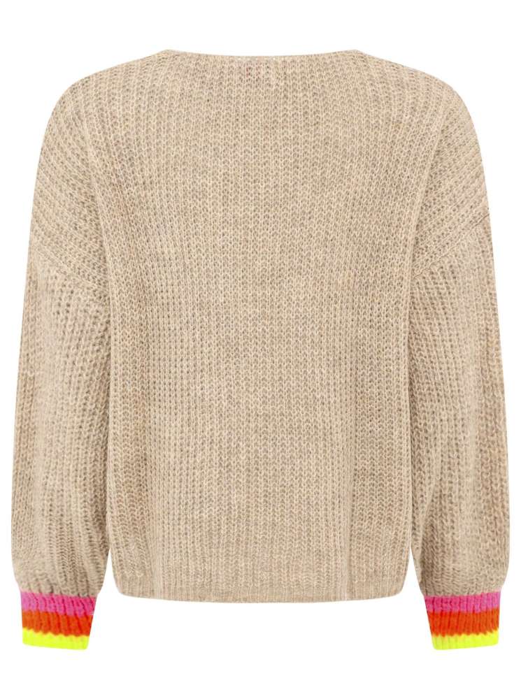 💕 Zwillingsherz Oversized Strick Pullover "Smile" Beige