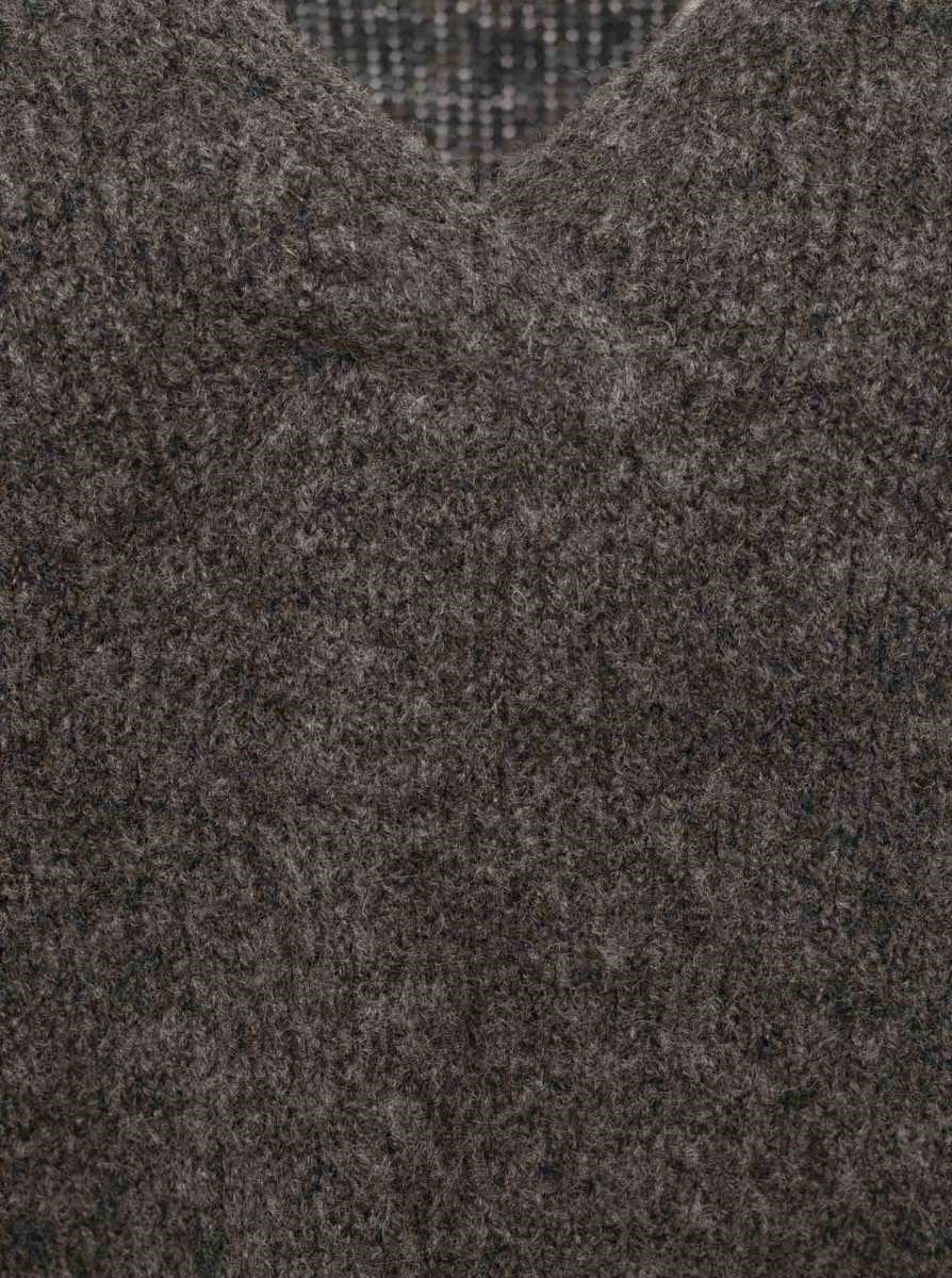 đź’• Zwillingsherz Pullover V-Ausschnitt "Uni" Anthrazit