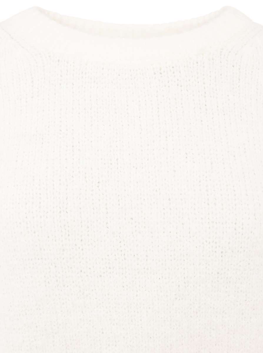 💕 Zwillingsherz Pullover Rundhalspullover "Uni" Wollweiß