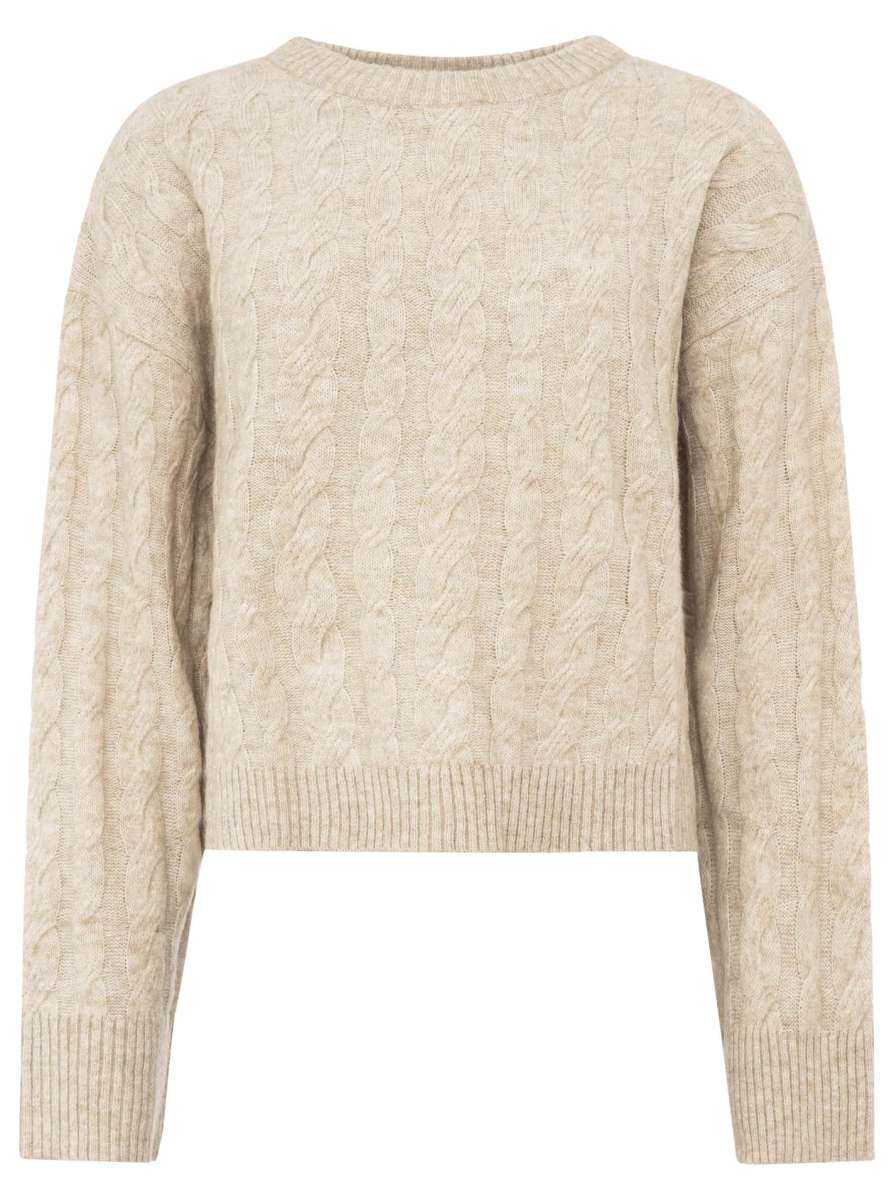 đź’• Zwillingsherz Pullover "Zopfstrick" Hellbeige