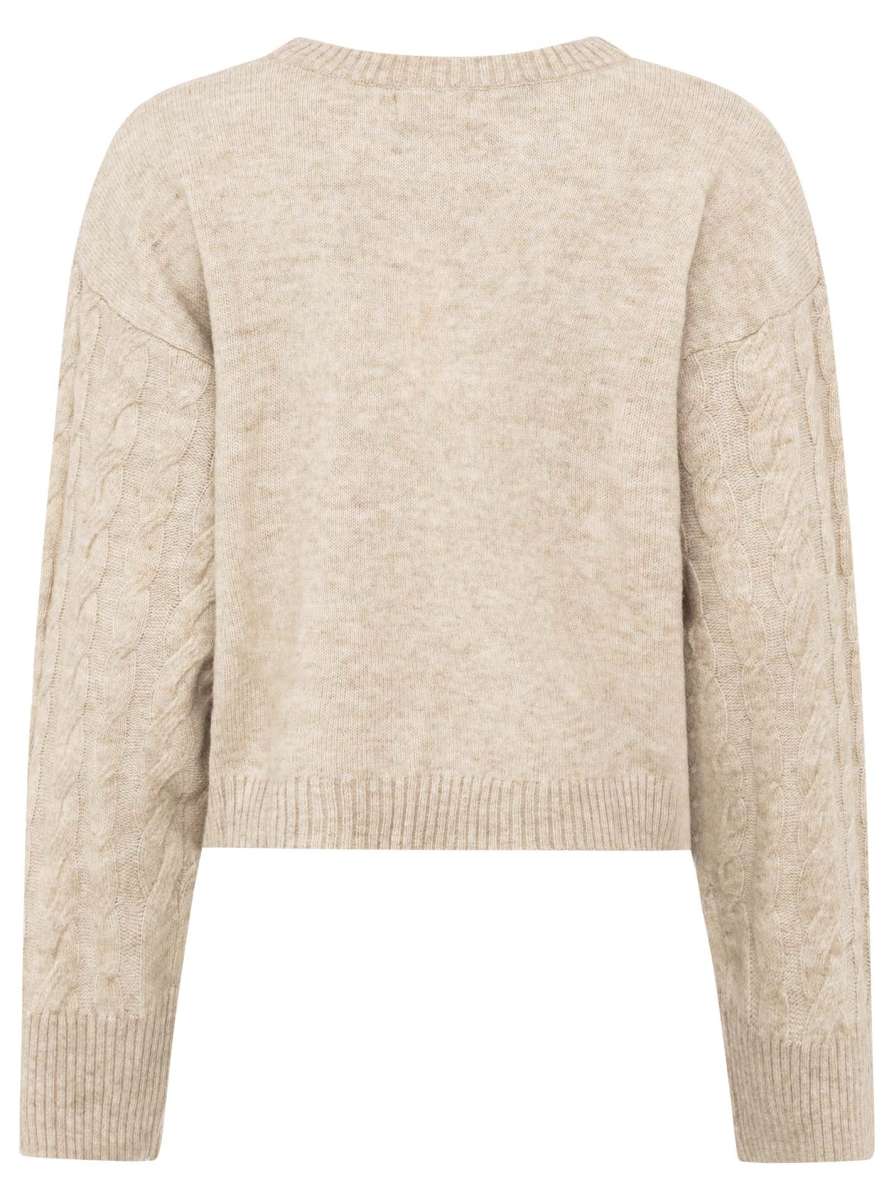 đź’• Zwillingsherz Pullover "Zopfstrick" Hellbeige