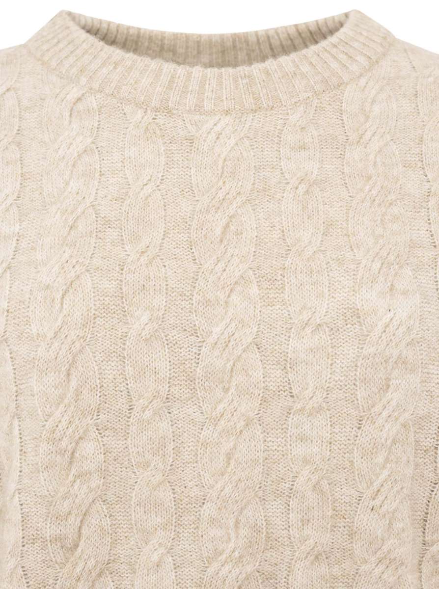 đź’• Zwillingsherz Pullover "Zopfstrick" Hellbeige