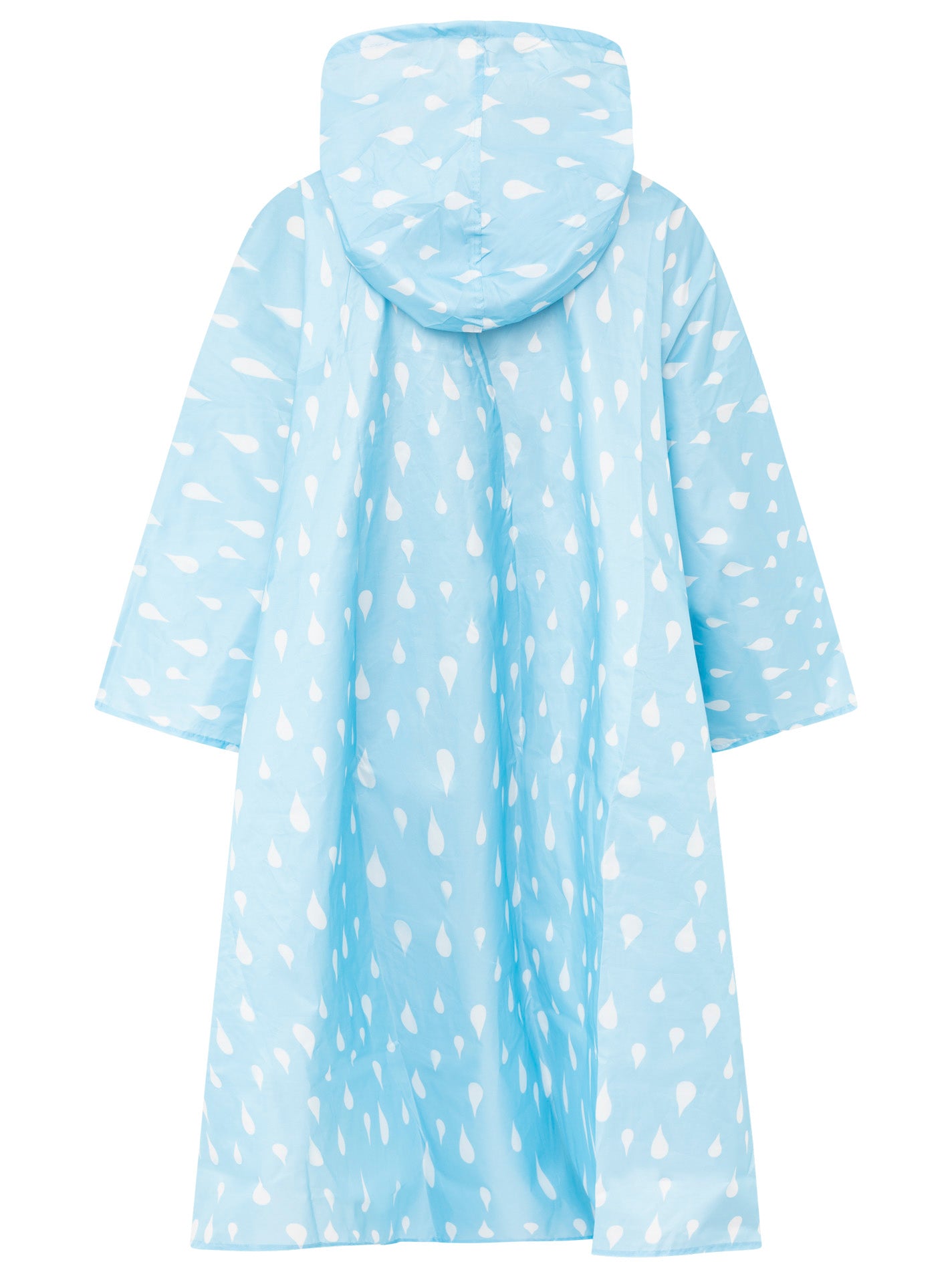 💕 Zwillingsherz Regenponcho "Rain Drops" Hellblau