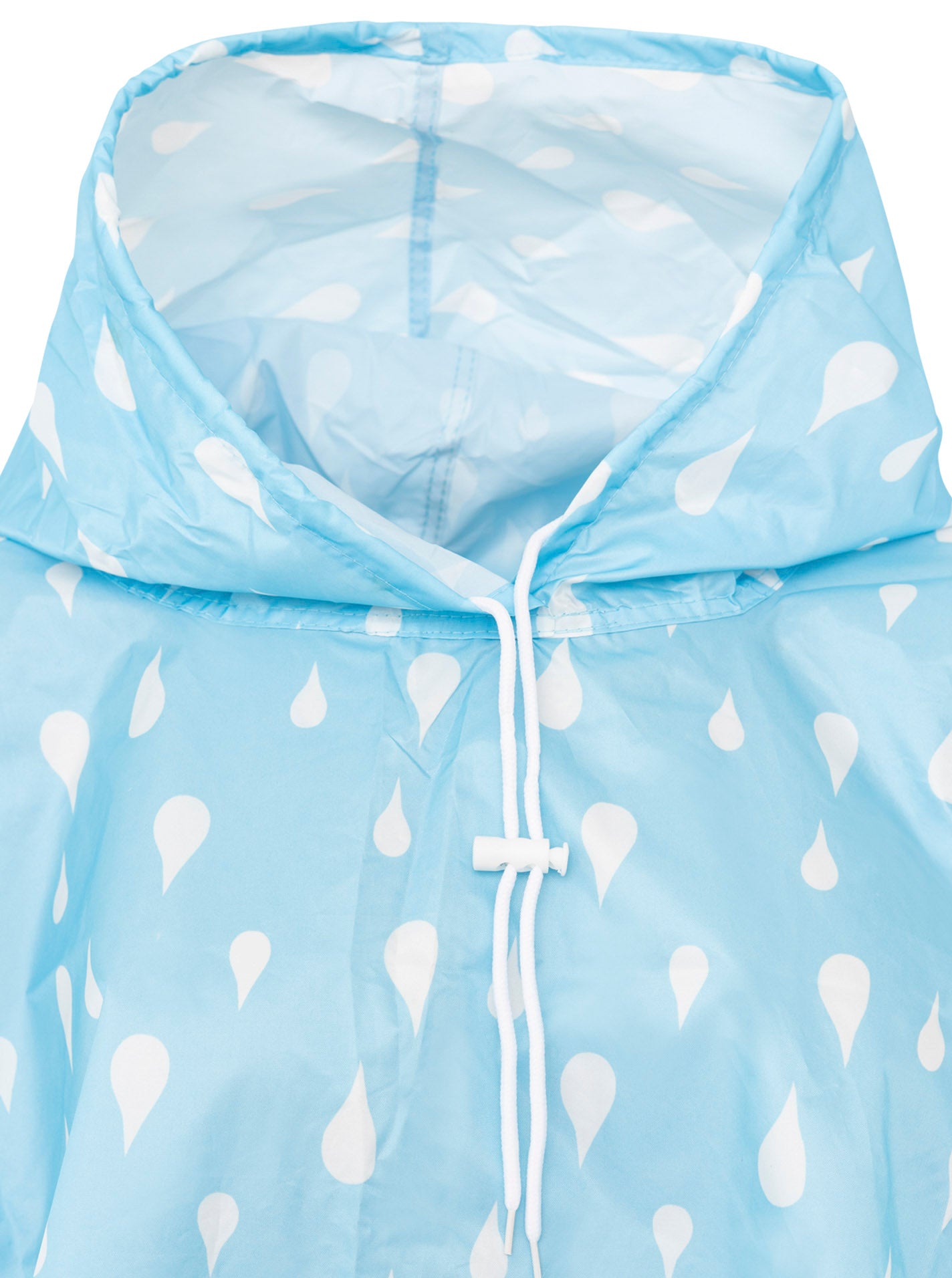 💕 Zwillingsherz Regenponcho "Rain Drops" Hellblau