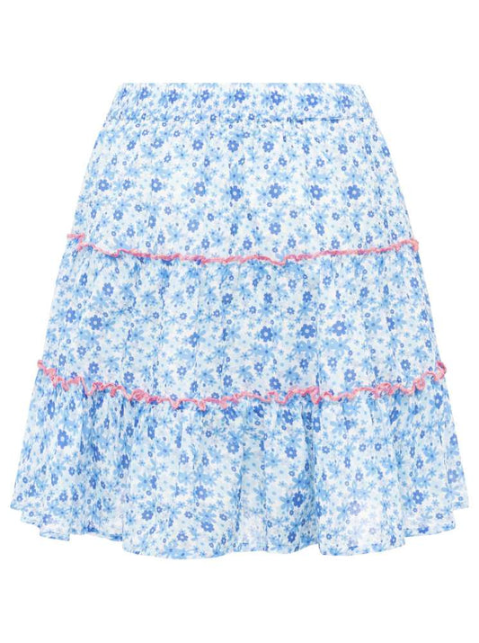 💕 Zwillingsherz Rock "Blumen Himmel" 100 % Baumwolle Blau