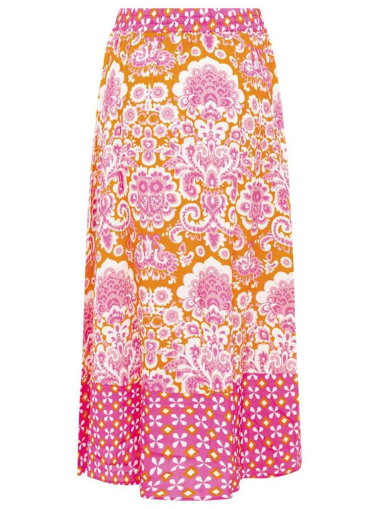 💕 Zwillingsherz Rock "Ethno Print" 100 % Viskose Pink